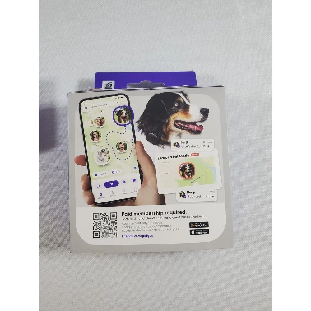 Life360 Pet GPS Tracker Live Tracking for Dog Cat Collar w/ Adventure Sleeve NEW